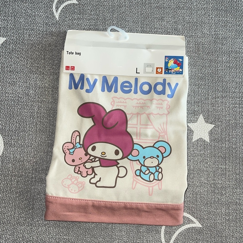 SANRIO MY MELODY X UNIQLO CANVAS TOTE BAG NWT - Picture 2 of 4